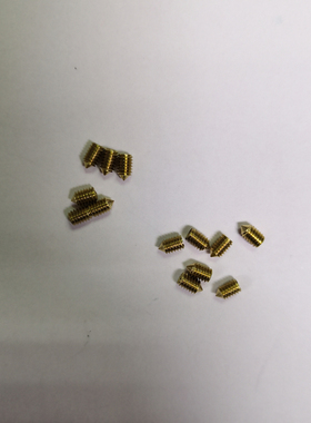 GB71DIN553一字尖尾机米紧定黄铜螺钉无头螺丝M1.6M2黄铜机米现货