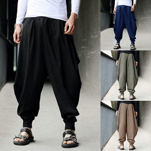 Drawstring Harem Pants Loose Summer Trousers