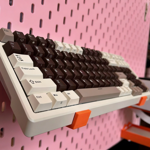 适用宜家洞洞板配件大角度键盘支架收纳SKADIS斯考迪斯圆孔方孔