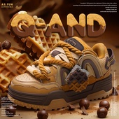 情侣同款 学生面包鞋 潮男女百搭厚底增高板鞋 奇安达秋季 运动鞋 5CM