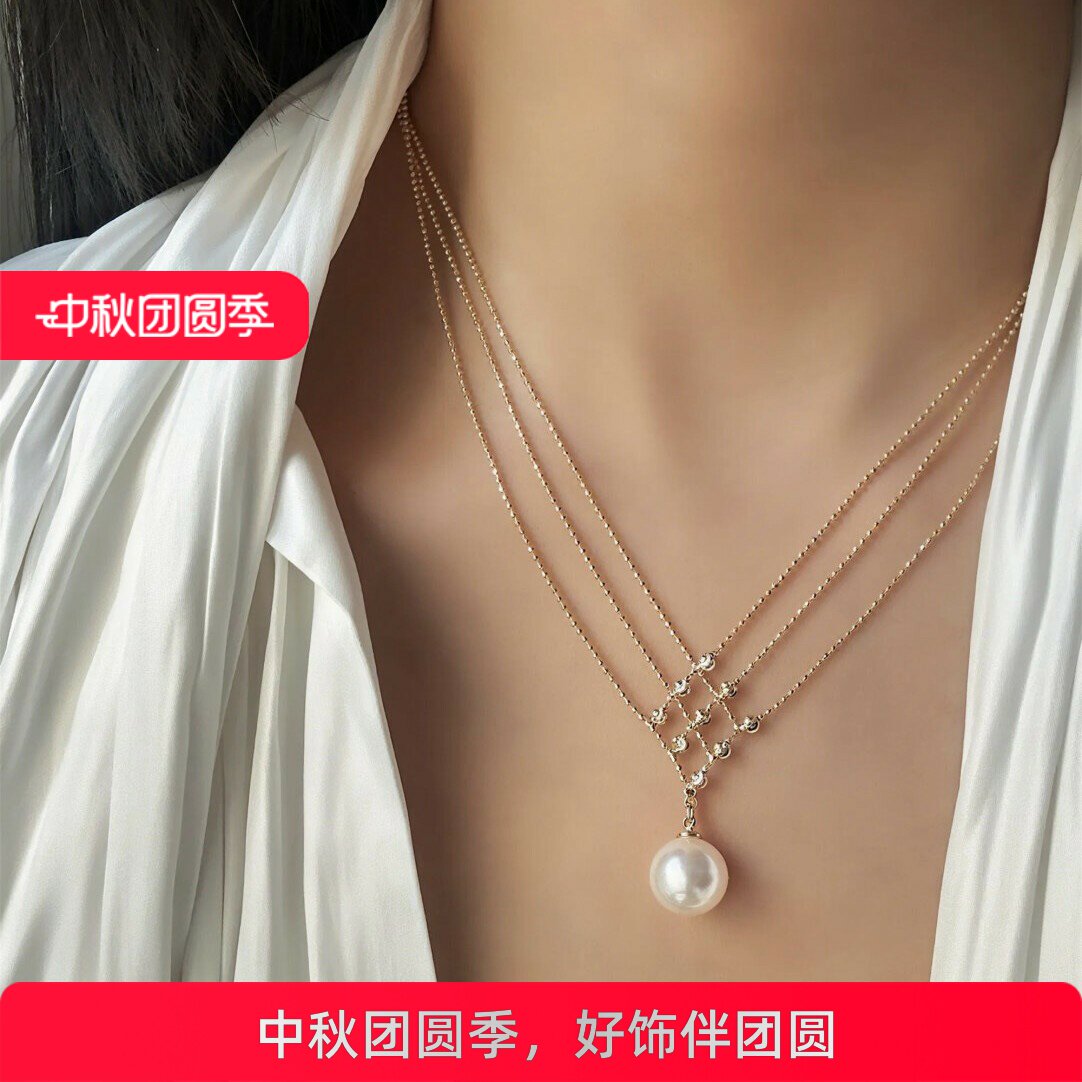 珍珠蕾丝项链女法式ins风个性冷淡风复古轻奢设计感锁骨链高级感