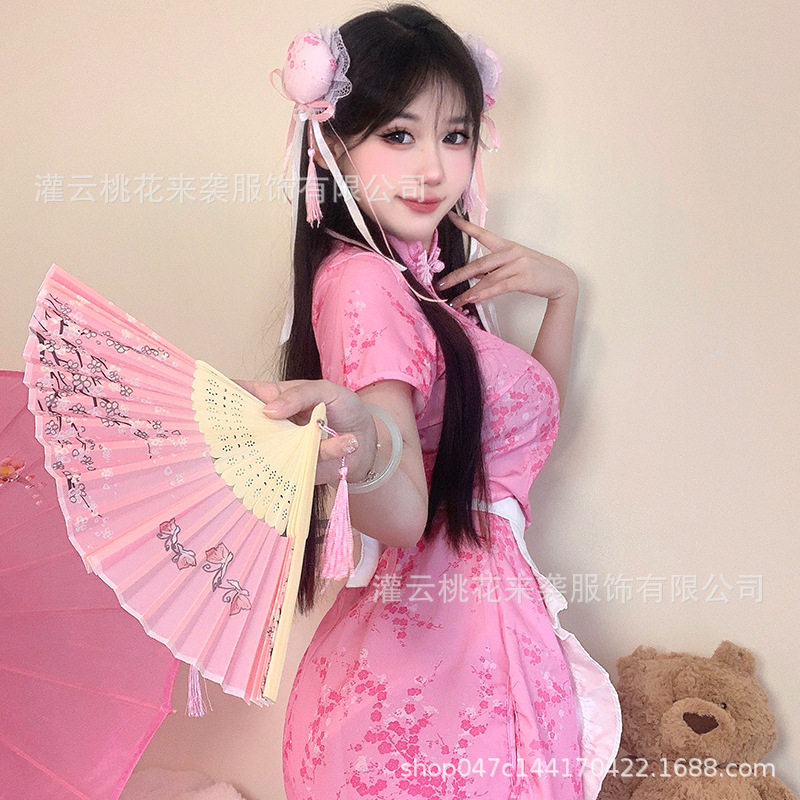 内衣新款中华娘旗袍开裆免脱女仆装可爱甜妹女佣套装