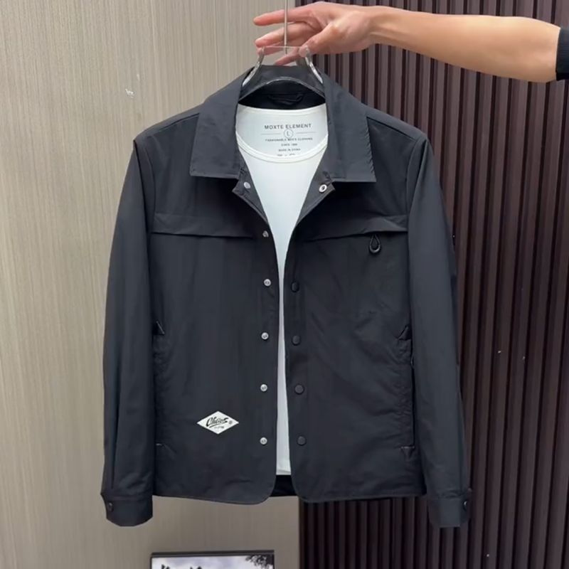 2026衬衫男士男装工装纯色新款上衣时尚百搭翻领休闲夹克外套