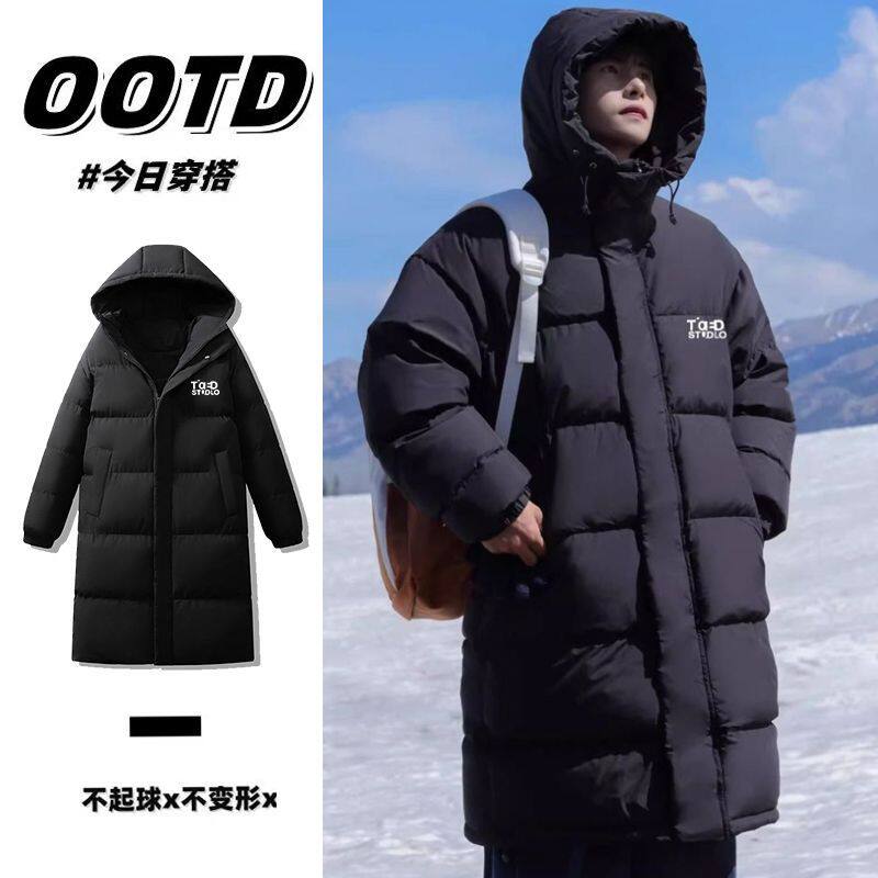 中长款棉服男女情侣款冬季新款加厚防雪棉衣外套男生连帽保暖棉袄