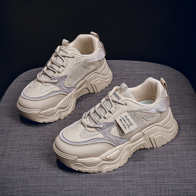 ins韩版新款老爹鞋女2024秋季学生百搭运动鞋街拍休闲增高鞋K819,女鞋,网面鞋,淘宝优惠券,粉丝福利购,淘宝优惠卷