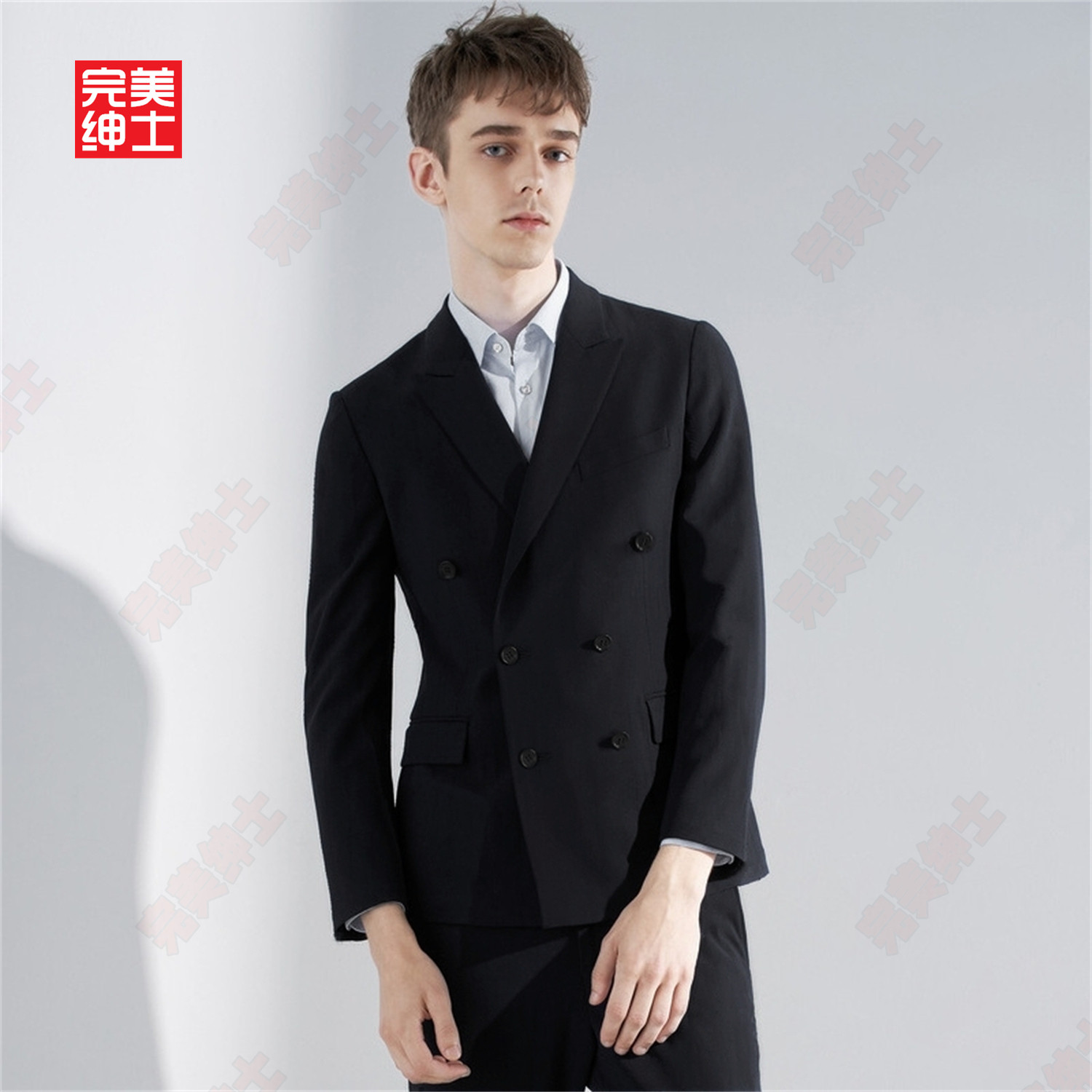 双排扣戗驳领西装男款高级感胖子穿大码结婚礼服男士西服套装高档