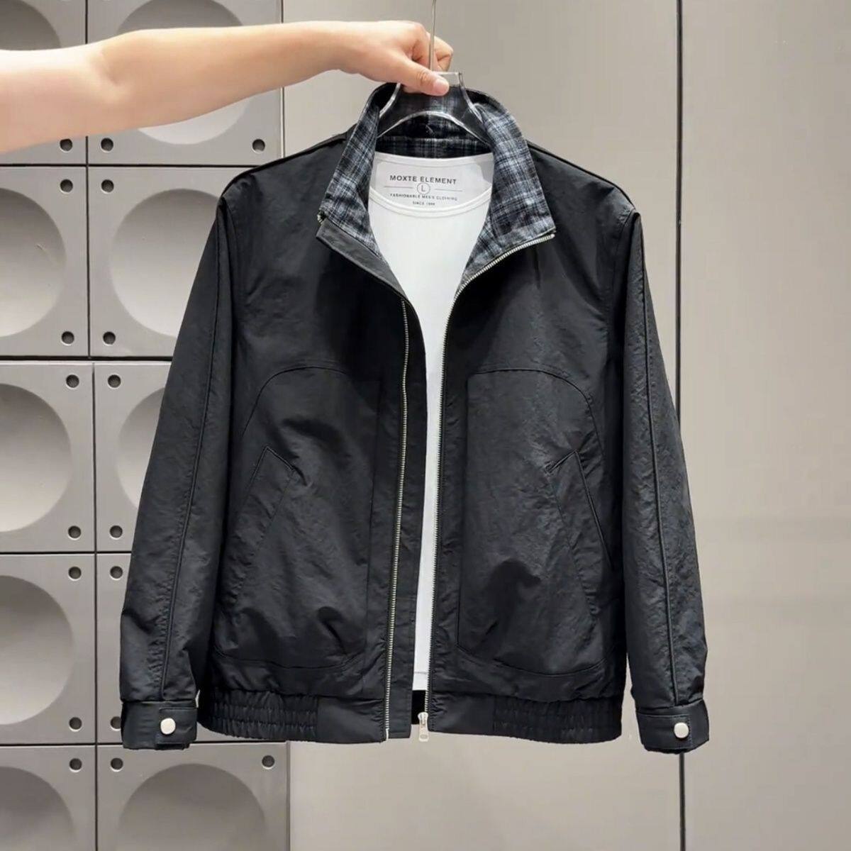 男士2026立领新款夹克外套时尚宽松帅气简约百搭休闲潮流春季薄款