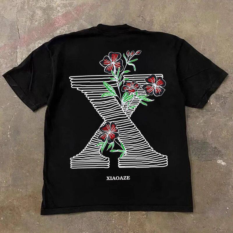 重磅高街潮流美式字母纯棉短袖T恤夏季男女情侣宽松印花半袖上衣