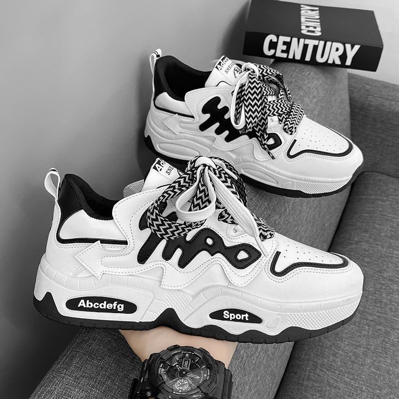 男鞋春季新款透气小白鞋子男潮流百搭厚底运动鞋休闲跑步老爹鞋男,流行男鞋,老爹鞋,淘宝优惠券,粉丝福利购,淘宝优惠卷