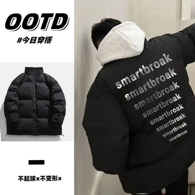 潮牌复古ins印花冬季男女款棉服外套加厚棉衣防寒保暖面包服棉袄