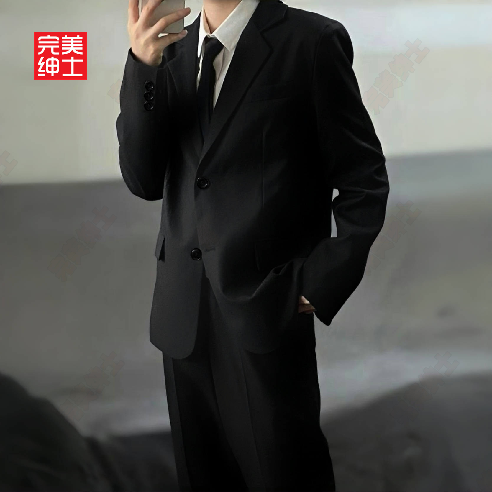 升级款西装男士商务正装职业装外套休闲大码春秋款韩版修身西服男