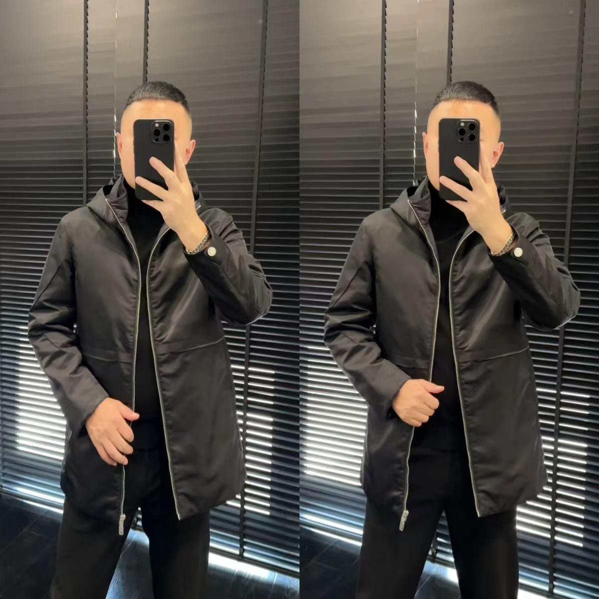 连帽款黑色百搭高端男士东立时尚潮流痞帅高端气质休闲宽松夹克