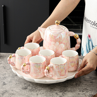 轻奢水具茶具套装茶杯茶壶水杯水壶杯子乔迁之喜结婚送礼礼盒陶瓷