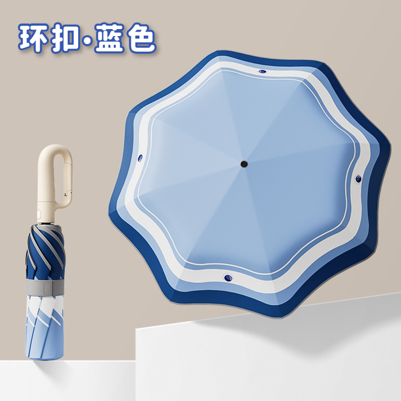 环扣全自动儿童雨伞安全圆角防回弹男孩女孩学生上学专用晴雨两用