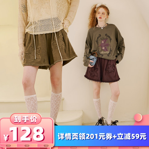 【所有女生的衣橱直播间】DIDDIMODA洗水做旧花朵短裤