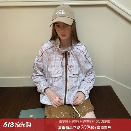 DIDDIMODA花苞帽/格纹防晒外套/牛仔裤