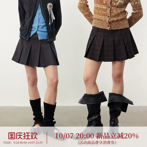 【10月7日20:00上新】DIDDIMODA复古腰带百褶半身裙