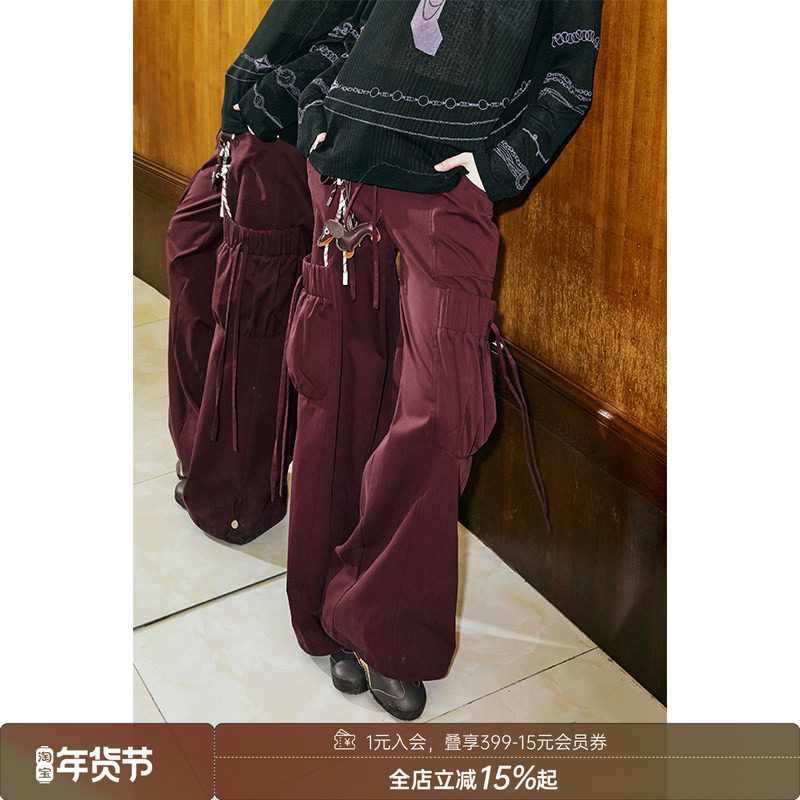 【清仓特惠】DIDDI MODA立体廓形大口袋宽松工装裤显瘦百搭裤子,女装/女士精品,休闲裤,淘宝优惠券,粉丝福利购,淘宝优惠卷