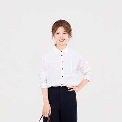 REST HEART 2026春季新品 拼接翻领衬衫