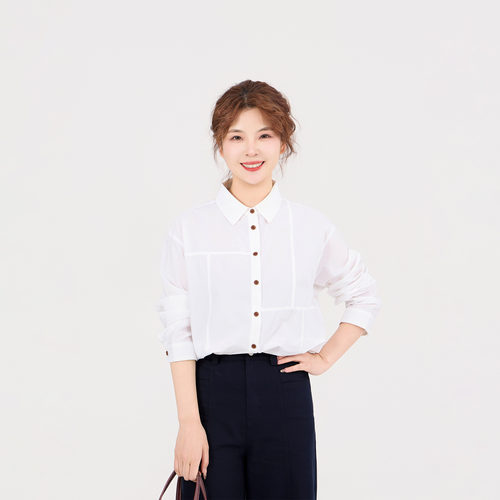 REST HEART 2026春季新品 拼接翻领衬衫