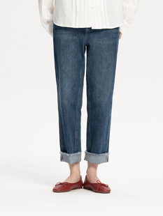 高腰显瘦百搭毛边休闲直筒宽松牛仔裤 REST 新款 2023春季 女 HEART