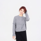 HEART 2025冬季 新品 REST 镂空木耳边毛衣开衫