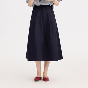 REST HEART 2024春夏新品 法式百搭藏蓝伞裙半身裙