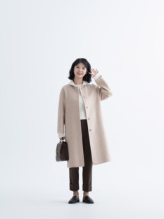 燕麥娃娃領(lǐng)中長(zhǎng)款 REST HEART 2023秋冬新品 雙面羊毛大衣