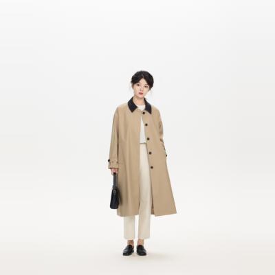 RESTHEART翻领撞色风衣