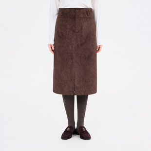 REST HEART 2025冬季新品 高腰麂皮绒中裙半身裙
