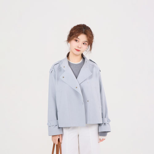 REST HEART 2026春季新品 立领小个子休闲短款风衣夹克外套