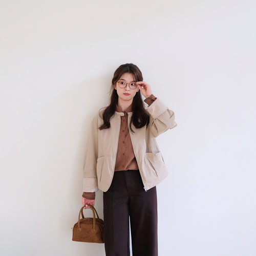 REST HEART 2026秋季新品 小圆领设计感工装撞色夹克