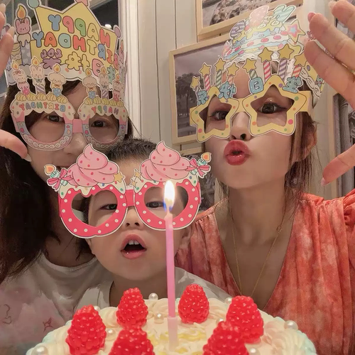 抱抱酱同款生日派对拍照眼镜搞怪拍照道具蛋糕装饰卡通眼镜装扮