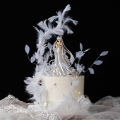 PVC实心大号婚纱珠光美少女战士蛋糕摆件银发水兵月手办家居装 扮