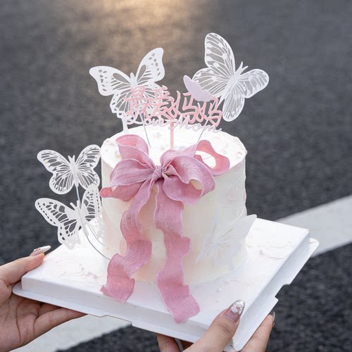 最爱妈妈双层亚克力蛋糕装饰
