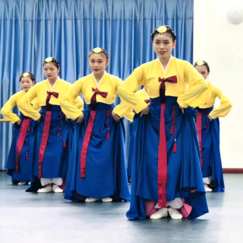 定制朝鲜族服装女款大裙摆高端韩服纱裙女成人民族舞台演出服舞蹈