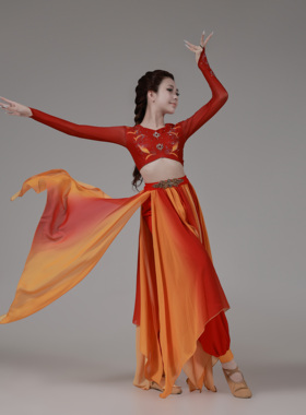 新款飞天敦煌剧目舞蹈服学生演出套装成人古典舞台新款定制表演服