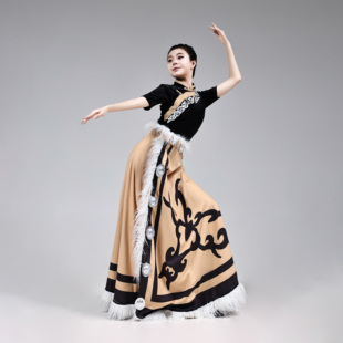 藏族服饰裙艺考比赛考级练习大摆裙演出服排练演出舞台剧目表演服