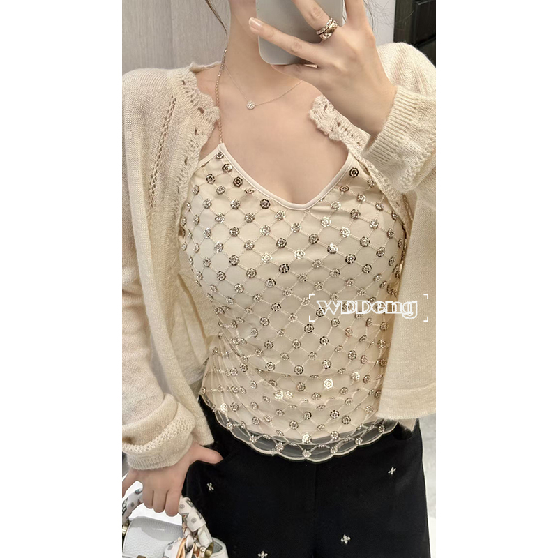 秋冬原创马海毛开衫+吊带套装