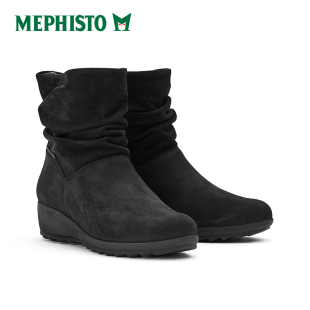 真皮休闲短靴防滑 MEPHISTO 马飞仕图靴子女冬季 新款 AGATHA