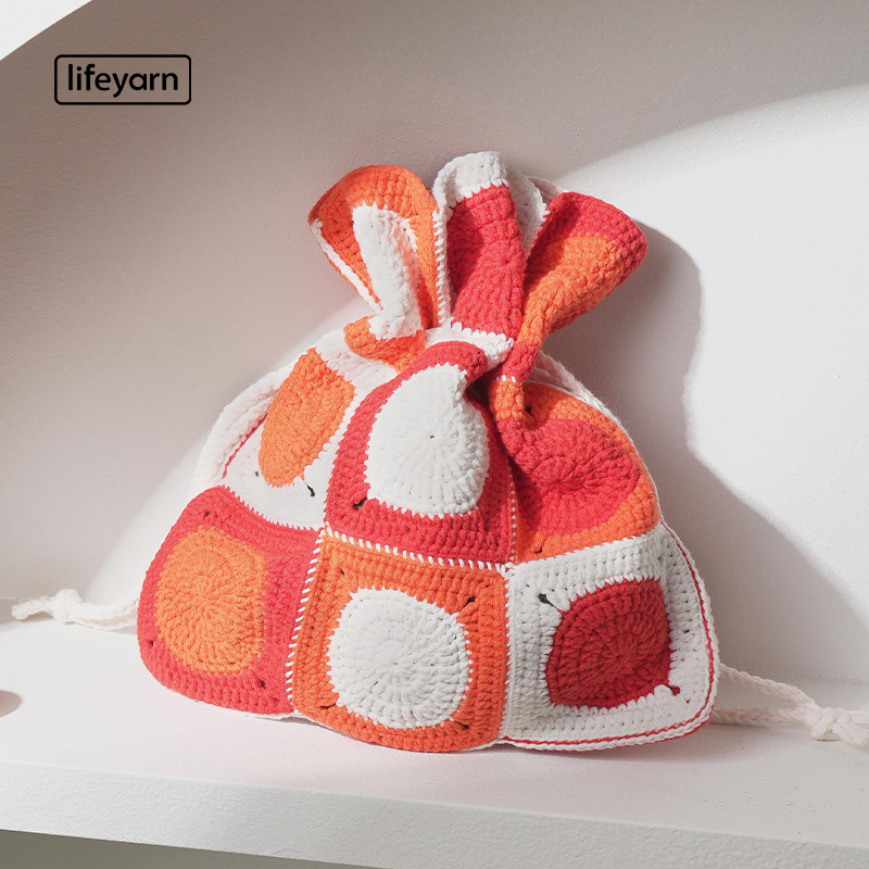 lifeyarn可可束口包棉线包包坐垫手工编织材料包DIY钩针