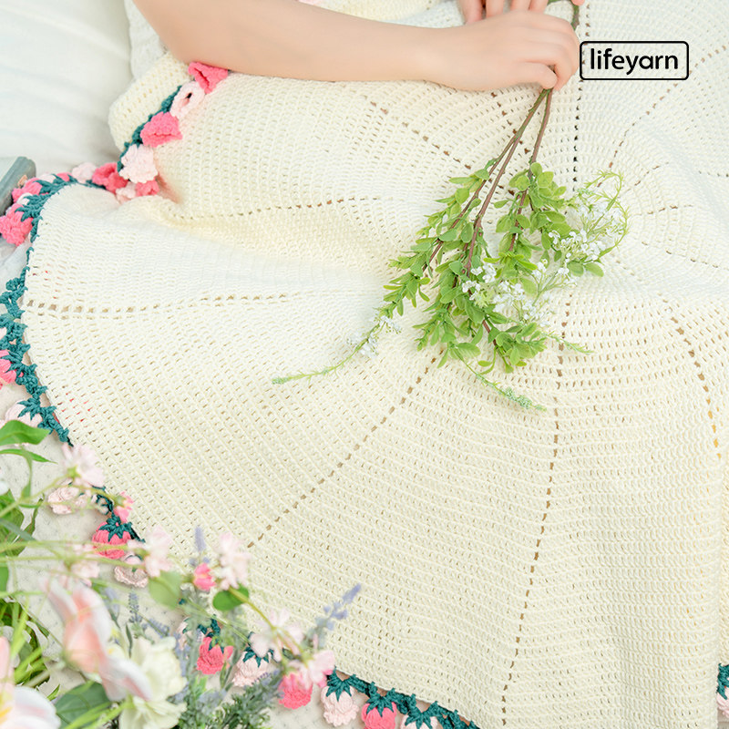 lifeyarn团团铃兰花花束毯子钩针花型编织手工材料包毛线送视频,服饰配件/皮带/帽子/围巾,DIY编织材料包,淘宝优惠券,粉丝福利购,淘宝优惠卷