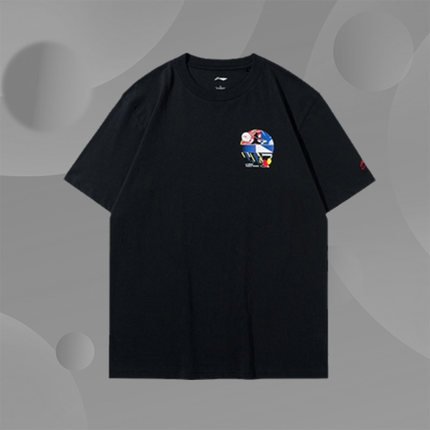 李宁T恤夏季男子运动潮流系列t恤横扫千军短袖文化衫AHSRC03