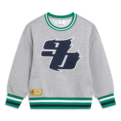 Lining/李宁正品冬季男童篮球系列运动宽松圆领抓绒卫衣YWDT255