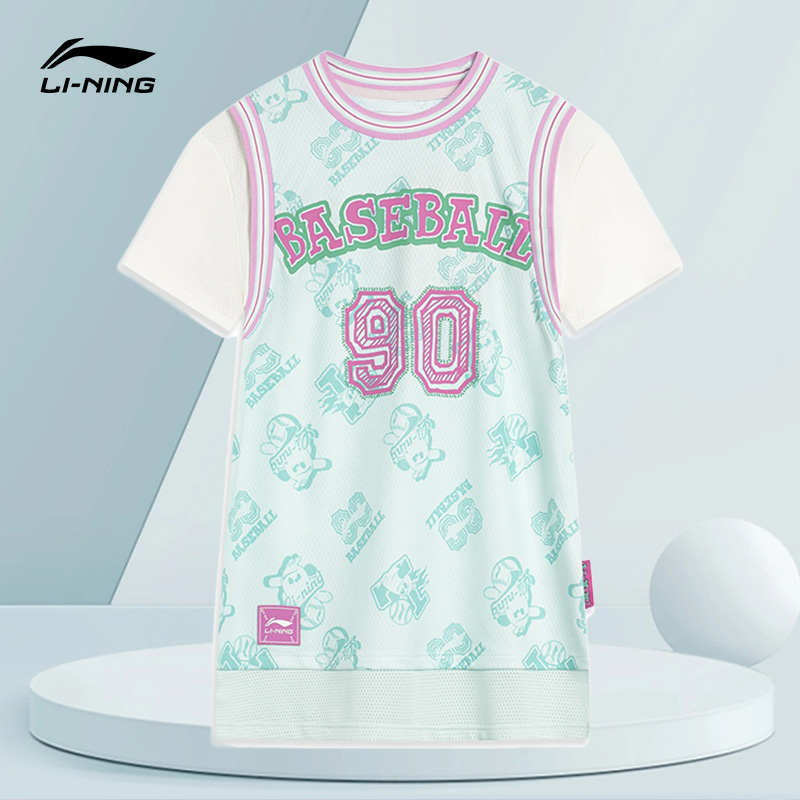 Lining/李宁正品新款女小童运动潮流系列透气休闲连衣裙YSKT040