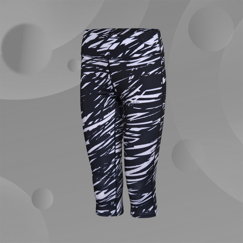 李宁紧身裤女七分裤夏季新款运动裤健身裤压缩裤瑜伽服女AUQM018