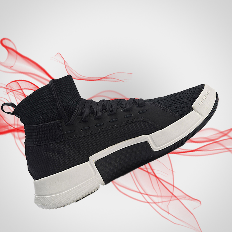 李宁正品春秋休闲鞋女鞋悟道轻便黑色运动鞋AGBN044-2