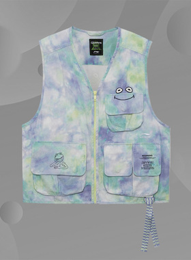 李宁联名Muppets科米特蛙男女同款运动宽松单马甲AMDR051