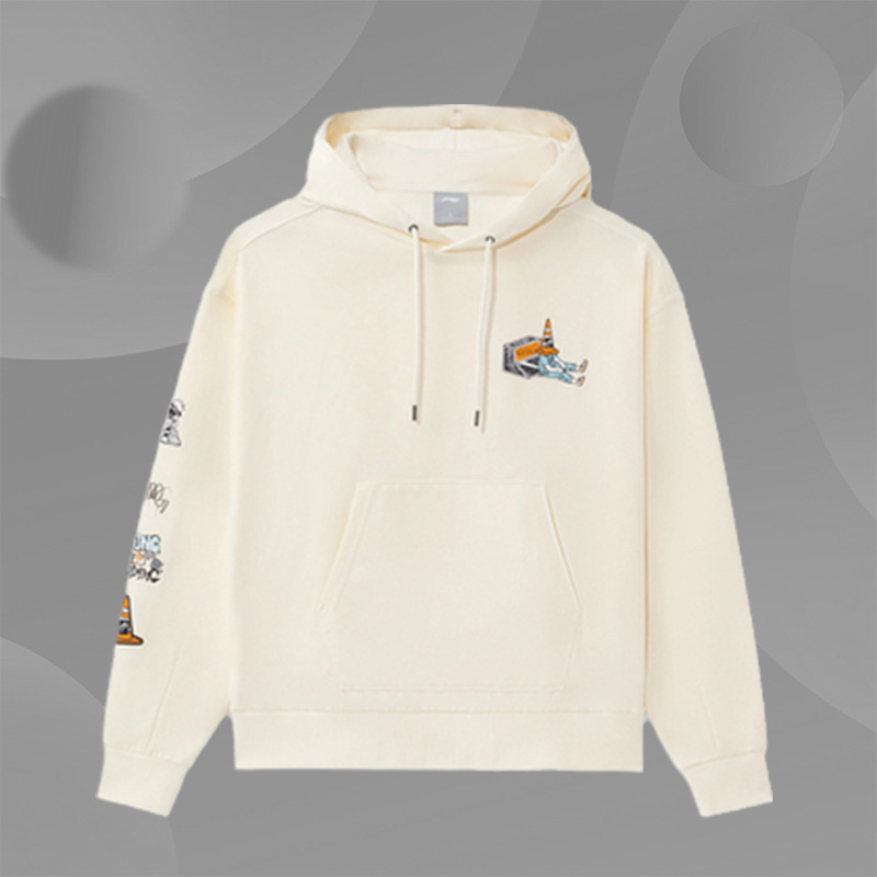 李宁正品春季新款男士卫衣滑板系列宽松套头连帽运动上衣AWDS177