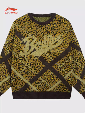 Lining/李宁正品反伍BADFIVE末路狂花女子宽松套头编织衫AMBS104